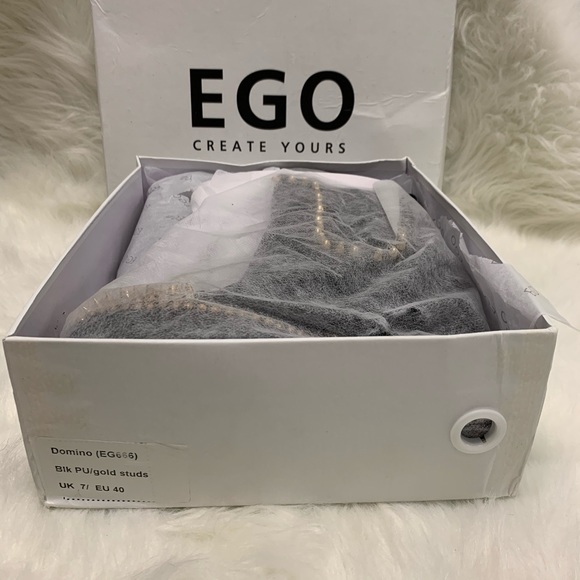 EGO Domino Gold Stud Black Platform Boots - Picture 10 of 16